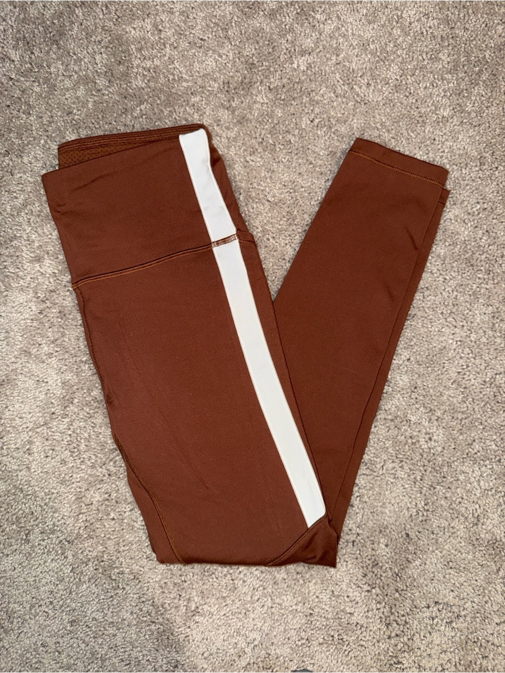 Calia Copper-Tone Leggings with White Tag Detail
